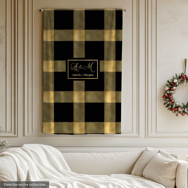 Trendy Luxurious Black Gold Modern Throw Blanket (Trendy Luxurious Black Gold Modern Throw Blanket)