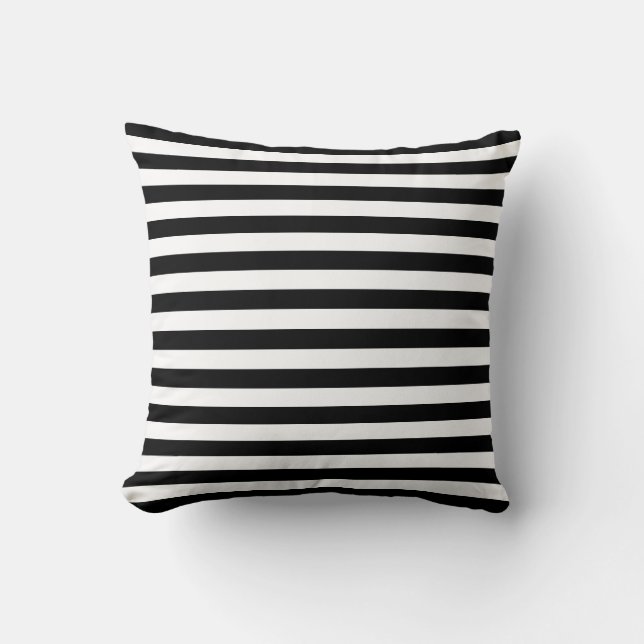 Trendy Luxury Black and white stripes pattern Cushion (Front)