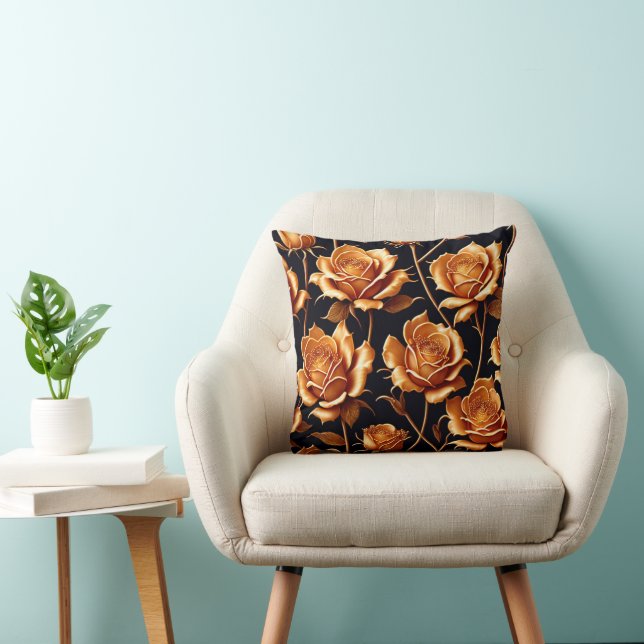 Trendy Luxury Boho Gold Rose Collection Cushion (Chair)