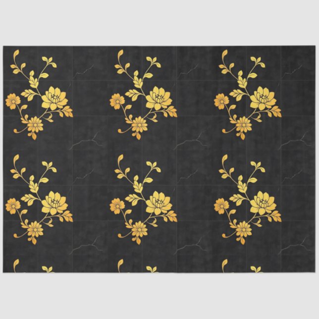 Trendy Luxury Elegant Floral Collection Tissue Paper (Front)