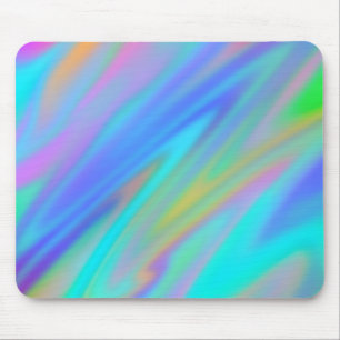 Trendy luxury green blue purple faux holographic mouse mat