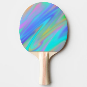 Trendy luxury green blue purple faux holographic ping pong paddle
