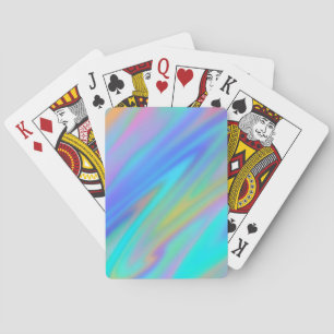 Trendy luxury green blue purple faux holographic playing cards
