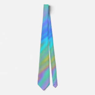 Trendy luxury green blue purple faux holographic tie