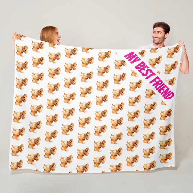 Trendy Luxury Grooming Dog Personalized Collection Fleece Blanket (In Situ)
