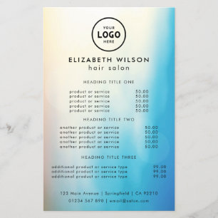 Trendy Luxury Salon Price List Template Flyer