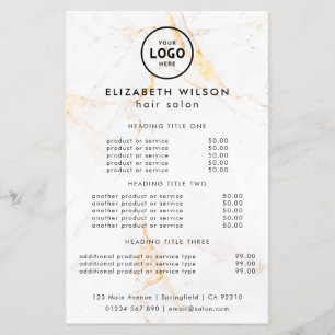 Trendy Luxury Salon Price List Template Flyer