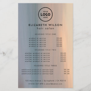 Trendy Luxury Salon Price List Template Flyer