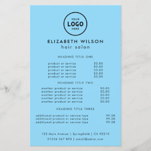 Trendy Luxury Salon Price List Template Flyer