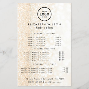Trendy Luxury Salon Price List Template Flyer