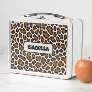 Trendy Luxury White Leopard Elegant Collection Metal Lunch Box