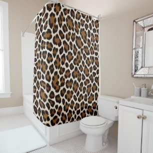 Trendy Luxury White Leopard Elegant Collection Shower Curtain
