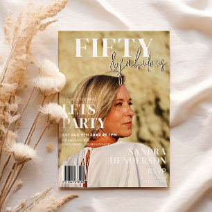 Trendy Magazine Cover   50th Birthday Party Invitation