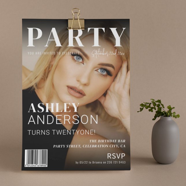 Trendy Magazine Cover | Birthday Party Invitation (Creator Uploaded)