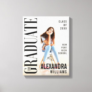 Trendy Magazine Cover Inspired Graduation Canvas Print