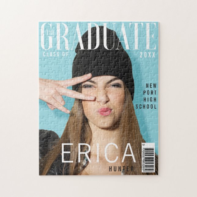 Trendy Magazine Cover Inspired Graduation Jigsaw Puzzle (Vertical)