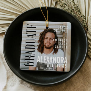 Trendy Magazine Cover Inspired Graduation Keepsake Ceramic Ornament