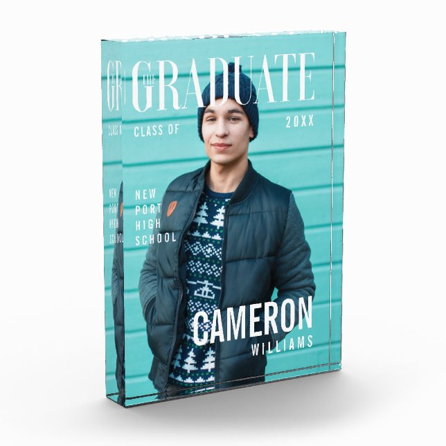 Trendy Magazine Cover Inspired Graduation Photo (Left)
