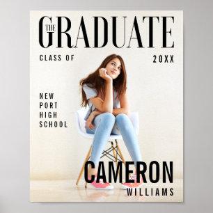 Trendy Magazine Cover Inspired Graduation Poster