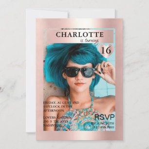Trendy Magazine Cover-Photo Inspired  Invitation
