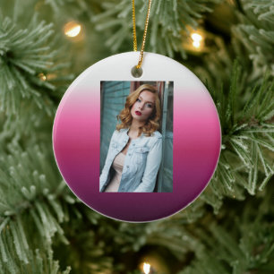 trendy magenta maroon marsala burgundy ombre ceramic tree decoration