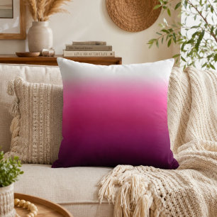 trendy magenta maroon marsala burgundy ombre cushion