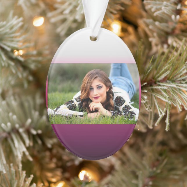 trendy magenta maroon marsala burgundy ombre ornament (Tree)