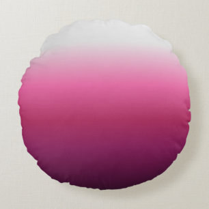 trendy magenta maroon marsala burgundy ombre round cushion