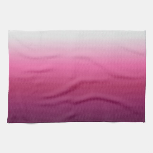 trendy magenta maroon marsala burgundy ombre tea towel (Horizontal)