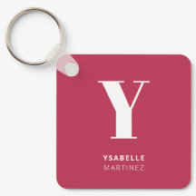 Trendy Magenta Modern Monogram Name