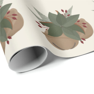 Trendy Magnolia spray and Christmas bells design  Wrapping Paper