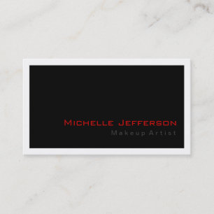 Trendy Makeup Artist Black White Red Business Card