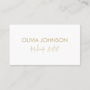 Trendy Makeup Artist Business Cards   Gold White