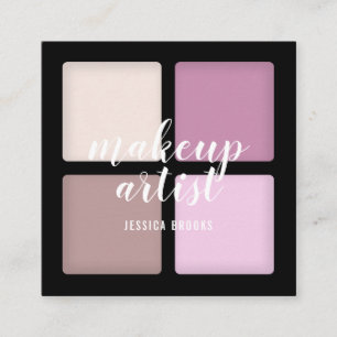 Trendy makeup artist eye shadow natural palette square business card