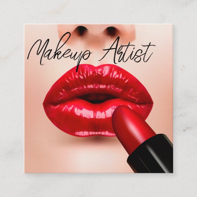 Trendy Makeup Artist Fashion Business Cards (Front)