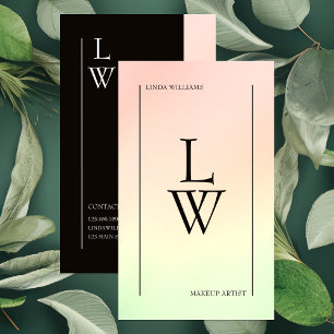 Trendy Makeup Artist Light Colourful Gradient Business Card