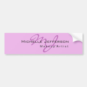 Trendy Makeup Artist Lilac & Orchid Colour Monogra Bumper Sticker