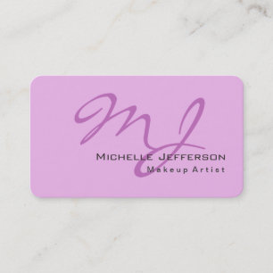 Trendy Makeup Artist Lilac & Orchid Colour Monogra Business Card