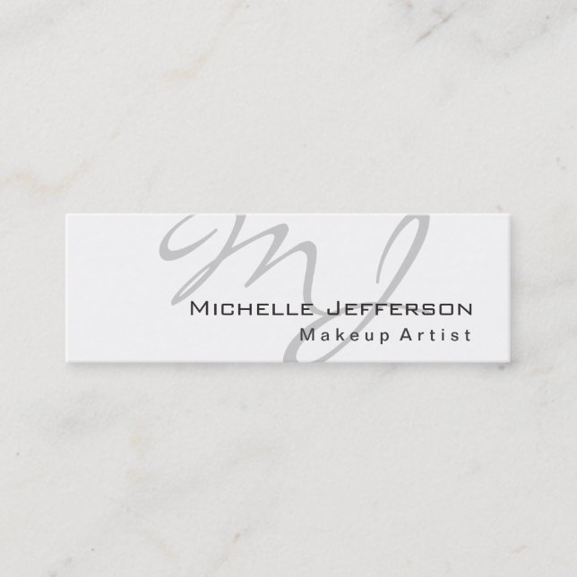 Trendy Makeup Artist White Style Business Card (Front)
