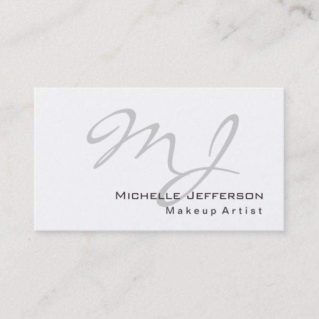 Trendy Makeup Artist White Style Business Card (Front)