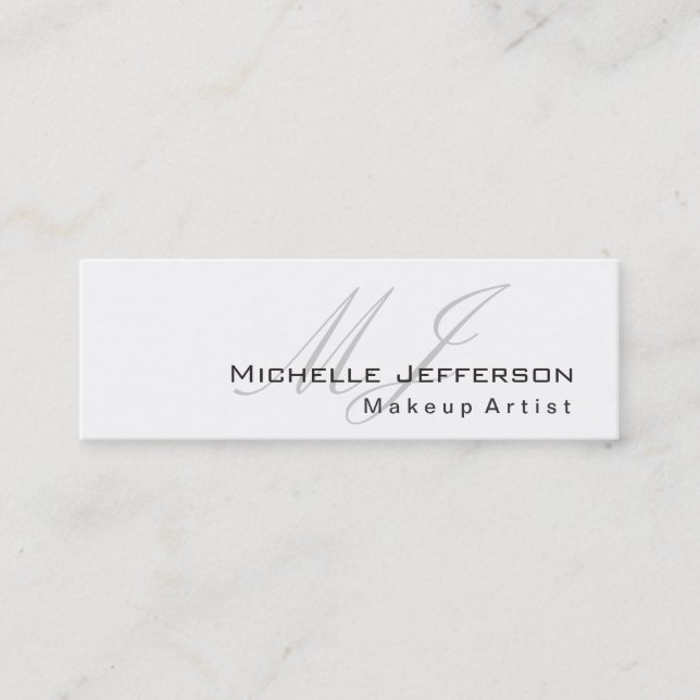 Trendy Makeup Artist White Style Business Card (Front)