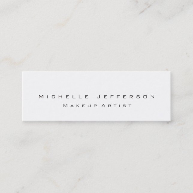 Trendy Makeup Artist White Style Business Card (Front)