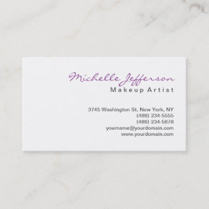 Trendy Makeup Artist White Stylish Business Card