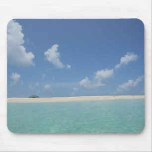 Trendy Maldives Template Blue Sea Sky Clouds Sand Mouse Mat