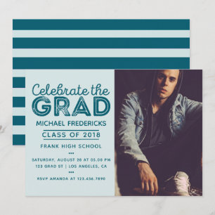 Trendy Male Photo Graduation Party invitation