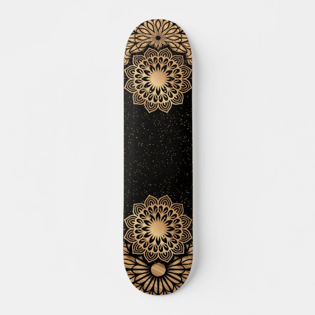 Trendy Mandala Pattern & Quote Skateboard (Front)
