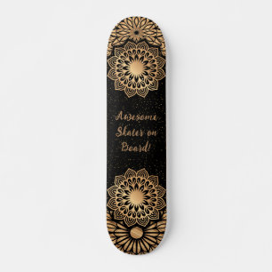 Trendy Mandala Pattern & Quote Skateboard
