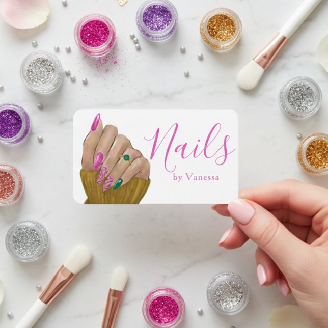 Trendy Manicurist Nail Technician Salon Style Business Card (Creator Uploaded)