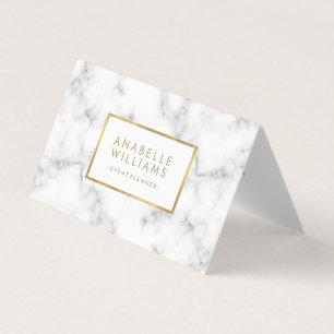 Trendy Marble and Faux Gold Texture Business Card