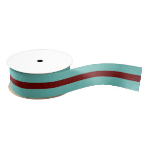Trendy Maroon And Teal Striped Grosgrain Ribbon